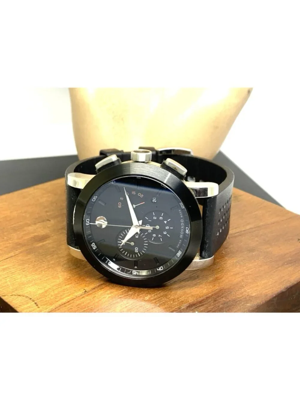 Movado Men's Watch 0606545 Museum Swiss Quartz Chronograph Black Rubber 44mm